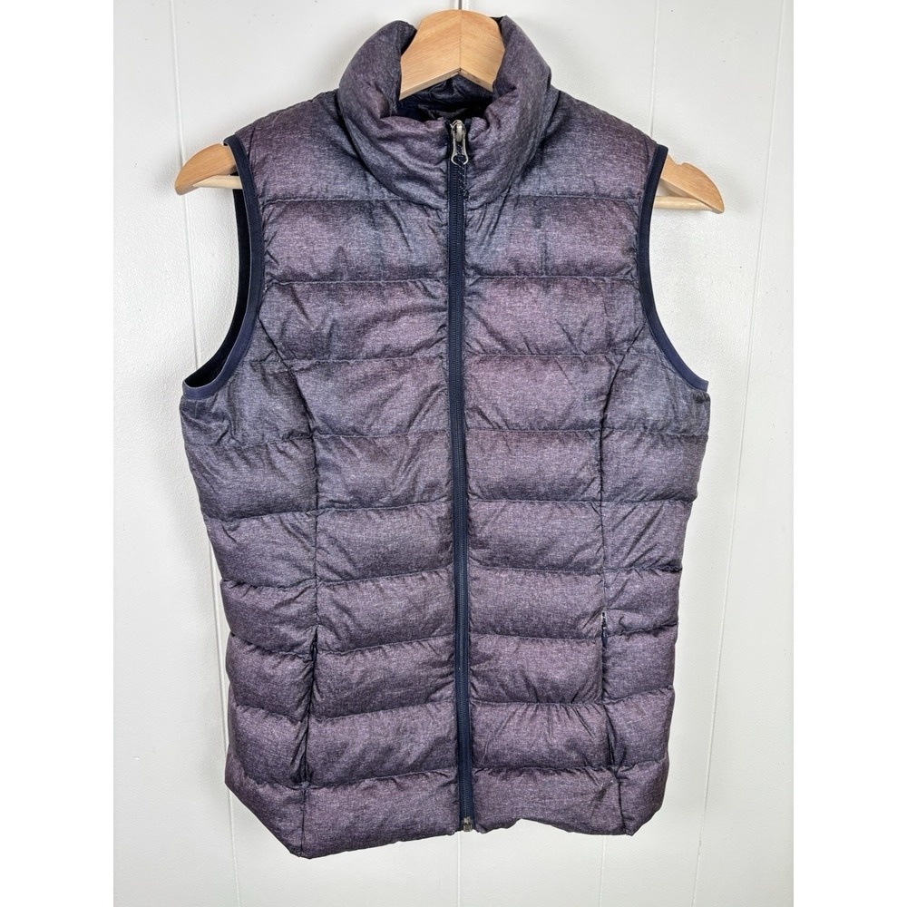 Eddie Bauer Women's XS Ombre Purple Blue Full Zip Quilted Down Puffer Vest‎